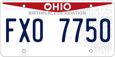 OH license plate FXO7750