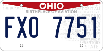 OH license plate FXO7751
