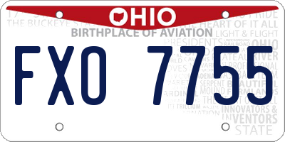 OH license plate FXO7755