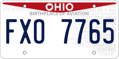 OH license plate FXO7765
