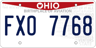 OH license plate FXO7768