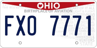 OH license plate FXO7771
