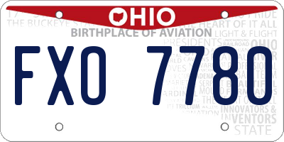 OH license plate FXO7780