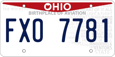 OH license plate FXO7781