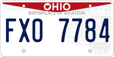 OH license plate FXO7784