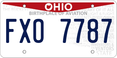 OH license plate FXO7787