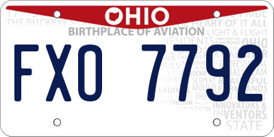 OH license plate FXO7792