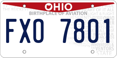 OH license plate FXO7801
