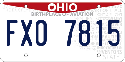 OH license plate FXO7815