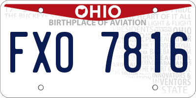 OH license plate FXO7816