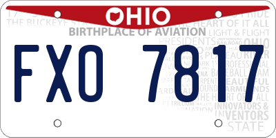 OH license plate FXO7817
