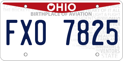 OH license plate FXO7825