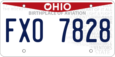 OH license plate FXO7828