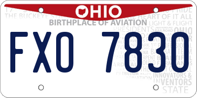 OH license plate FXO7830