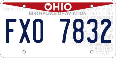OH license plate FXO7832