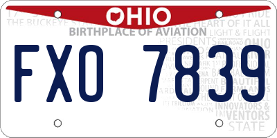 OH license plate FXO7839