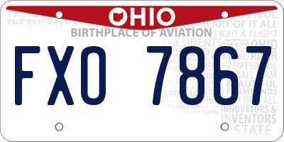 OH license plate FXO7867