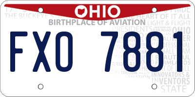 OH license plate FXO7881