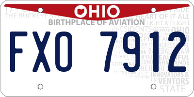 OH license plate FXO7912