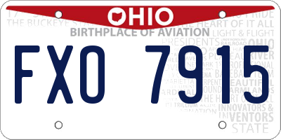 OH license plate FXO7915