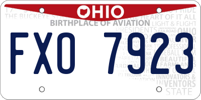 OH license plate FXO7923