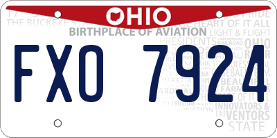 OH license plate FXO7924