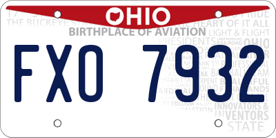 OH license plate FXO7932