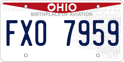 OH license plate FXO7959