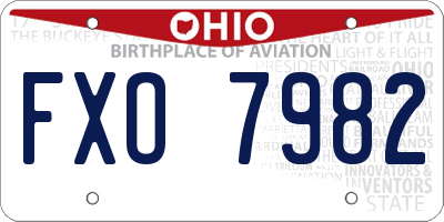 OH license plate FXO7982