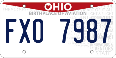 OH license plate FXO7987