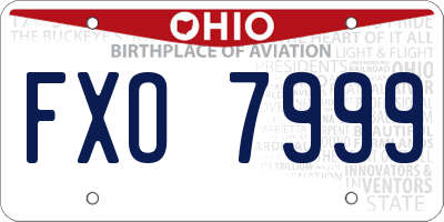 OH license plate FXO7999