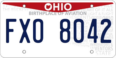 OH license plate FXO8042
