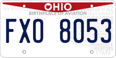 OH license plate FXO8053