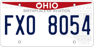 OH license plate FXO8054