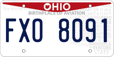 OH license plate FXO8091