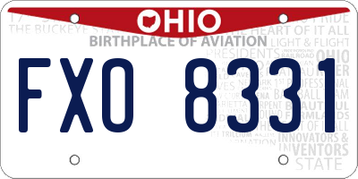 OH license plate FXO8331