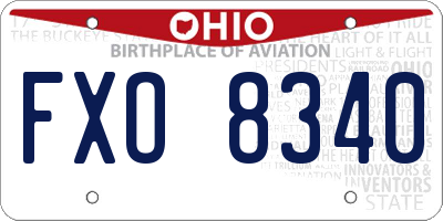 OH license plate FXO8340