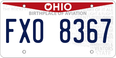 OH license plate FXO8367