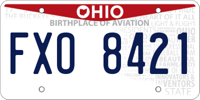 OH license plate FXO8421