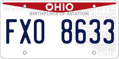 OH license plate FXO8633