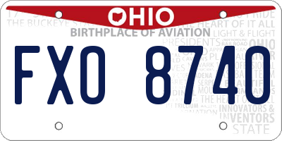OH license plate FXO8740