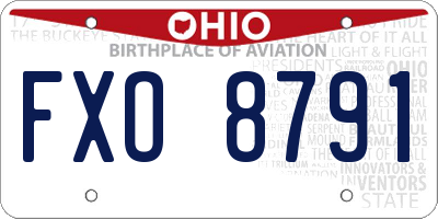 OH license plate FXO8791