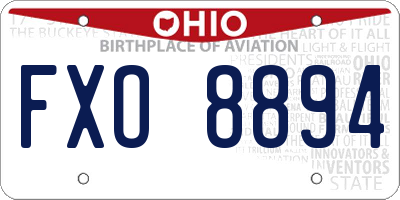 OH license plate FXO8894
