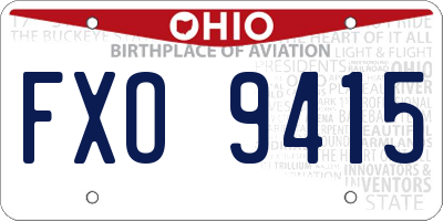 OH license plate FXO9415