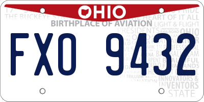 OH license plate FXO9432