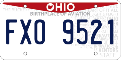 OH license plate FXO9521