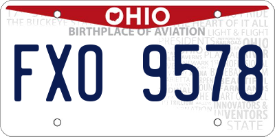 OH license plate FXO9578