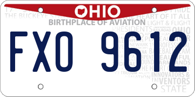 OH license plate FXO9612