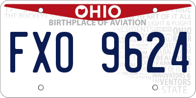 OH license plate FXO9624
