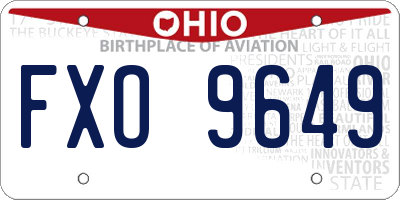 OH license plate FXO9649